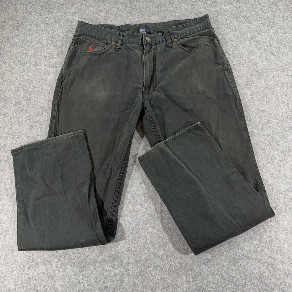 Polo Ralph Lauren‎ Mens Authentic Dungarees Faded Black Straight Leg Pants 36x30